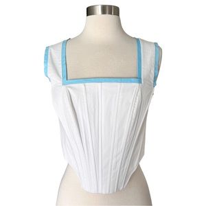 STAUD White Blue Corset Top 4